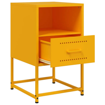 vidaXL Bedside Cabinets 2 pcs Mustard Yellow 36x39x60.5 cm Steel