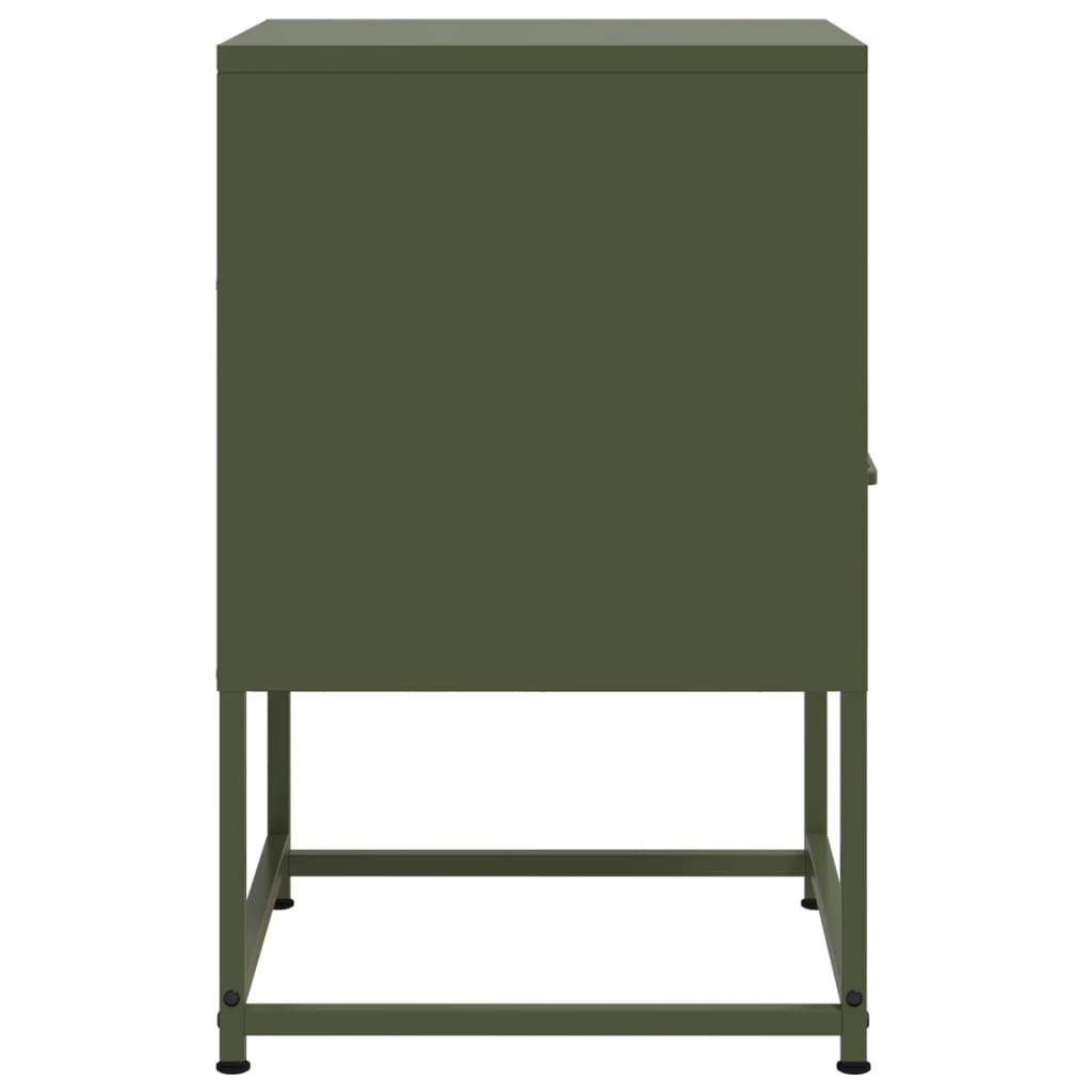 vidaXL Bedside Cabinet Olive Green 36x39x60.5 cm Steel