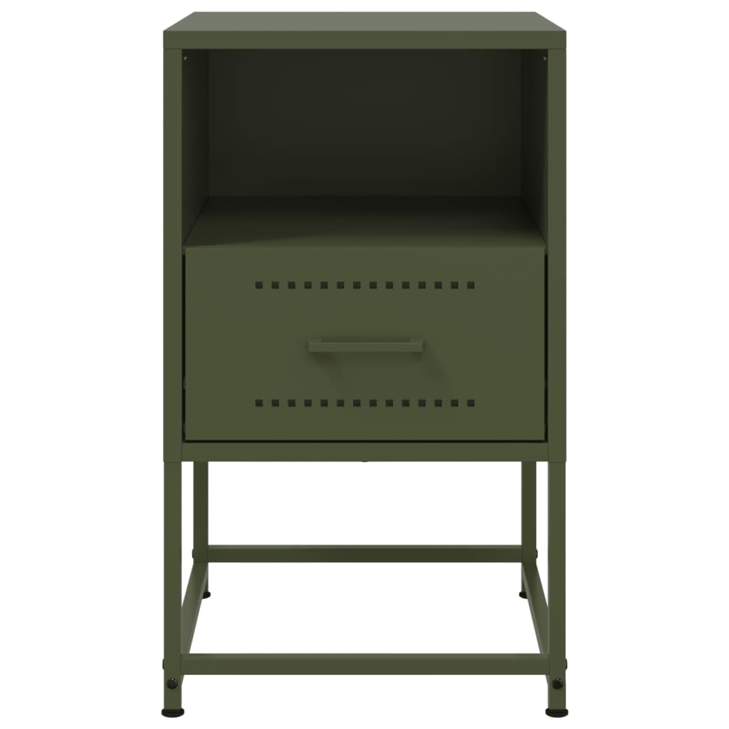 vidaXL Bedside Cabinets 2 pcs Olive Green 36x39x60.5 cm Steel