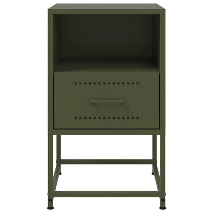 vidaXL Bedside Cabinets 2 pcs Olive Green 36x39x60.5 cm Steel