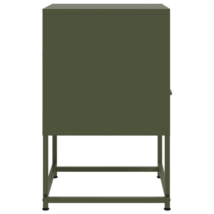 vidaXL Bedside Cabinets 2 pcs Olive Green 36x39x60.5 cm Steel