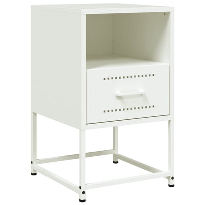 vidaXL Bedside Cabinet White 36x39x60.5 cm Steel