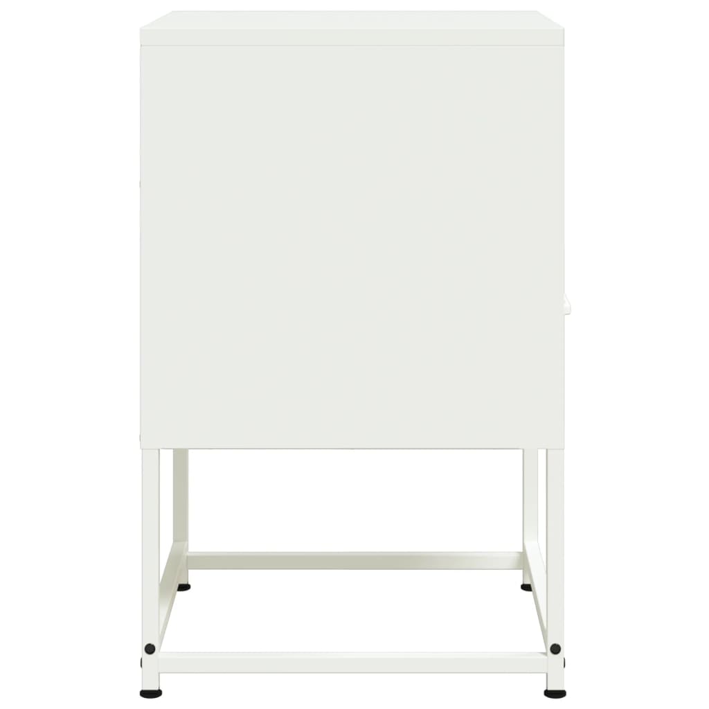 vidaXL Bedside Cabinet White 36x39x60.5 cm Steel