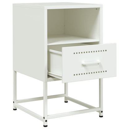 vidaXL Bedside Cabinet White 36x39x60.5 cm Steel