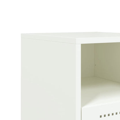 vidaXL Bedside Cabinets 2 pcs White 36x39x60.5 cm Steel