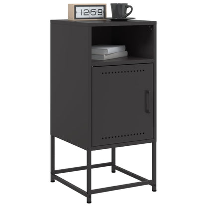vidaXL Bedside Cabinet Black 36x39x78 cm Steel