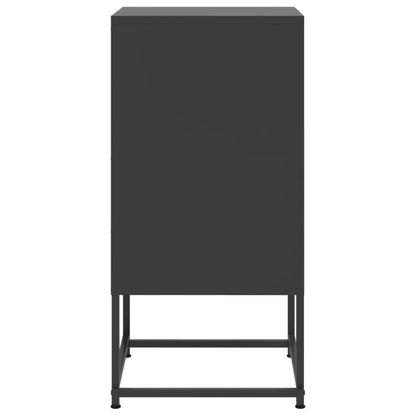 vidaXL Bedside Cabinet Black 36x39x78 cm Steel