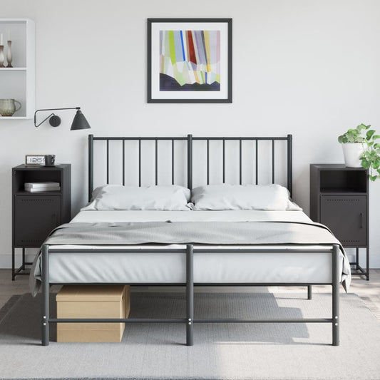 vidaXL Bedside Cabinets 2 pcs Black 36x39x78 cm Steel