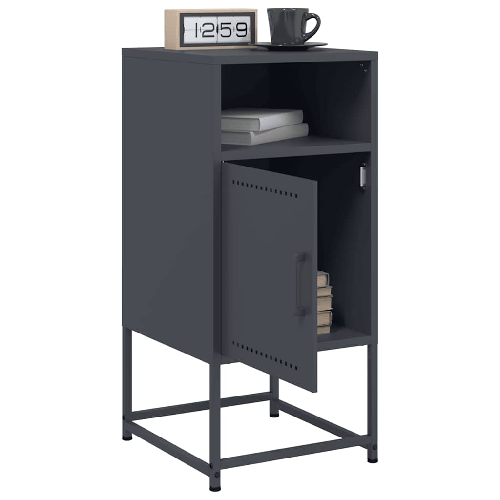 vidaXL Bedside Cabinet Anthracite 36x39x78 cm Steel