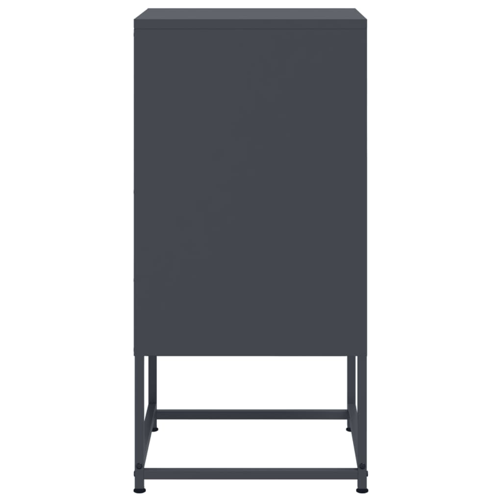 vidaXL Bedside Cabinet Anthracite 36x39x78 cm Steel