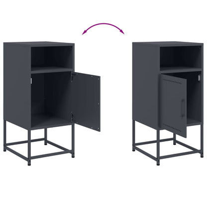 vidaXL Bedside Cabinet Anthracite 36x39x78 cm Steel