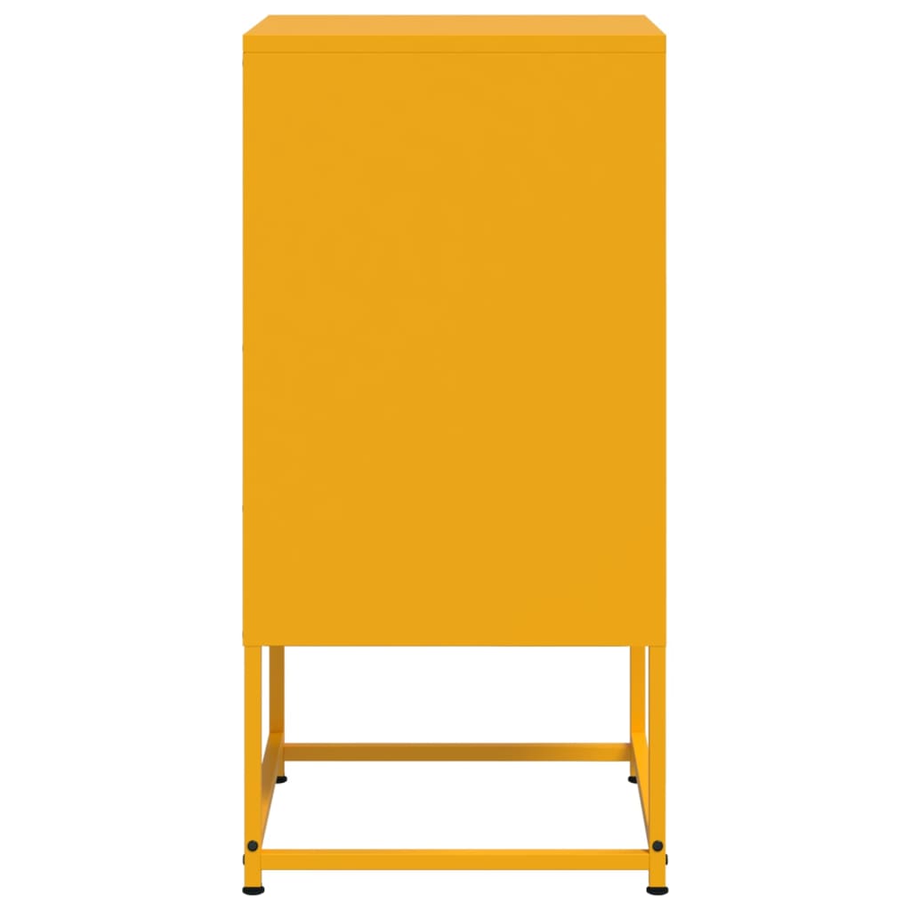 vidaXL Bedside Cabinets 2 pcs Mustard Yellow 36x39x78 cm Steel