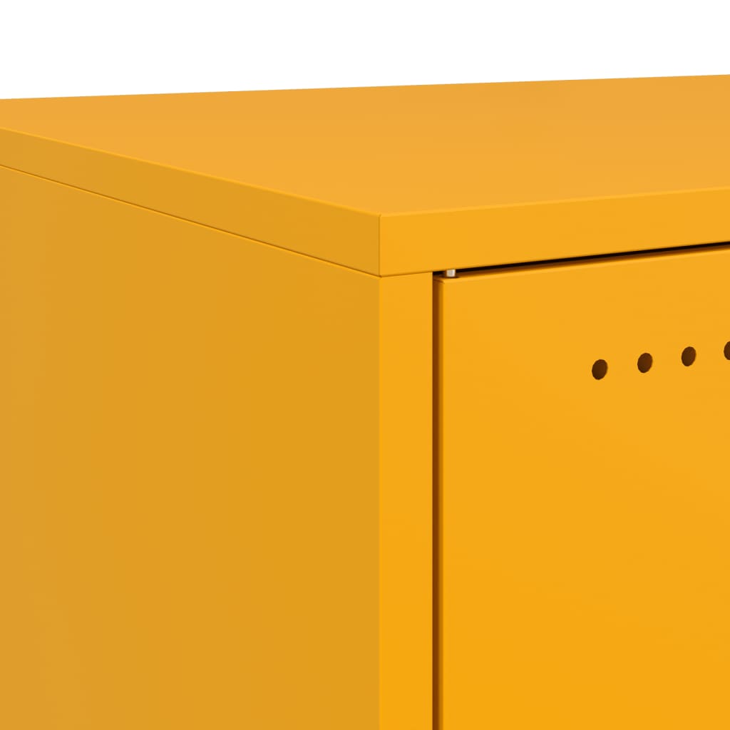 vidaXL Bedside Cabinets 2 pcs Mustard Yellow 36x39x78 cm Steel