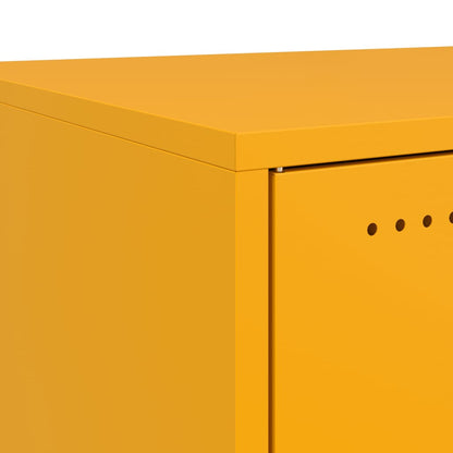 vidaXL Bedside Cabinets 2 pcs Mustard Yellow 36x39x78 cm Steel