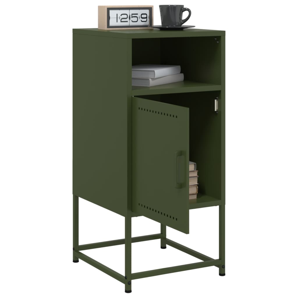 vidaXL Bedside Cabinets 2 pcs Olive Green 36x39x78 cm Steel