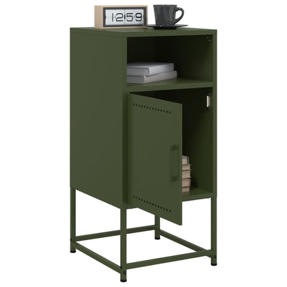 vidaXL Bedside Cabinets 2 pcs Olive Green 36x39x78 cm Steel