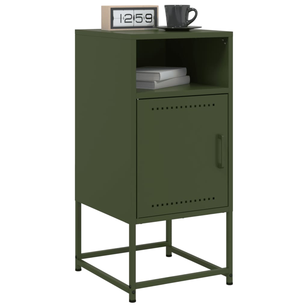vidaXL Bedside Cabinets 2 pcs Olive Green 36x39x78 cm Steel