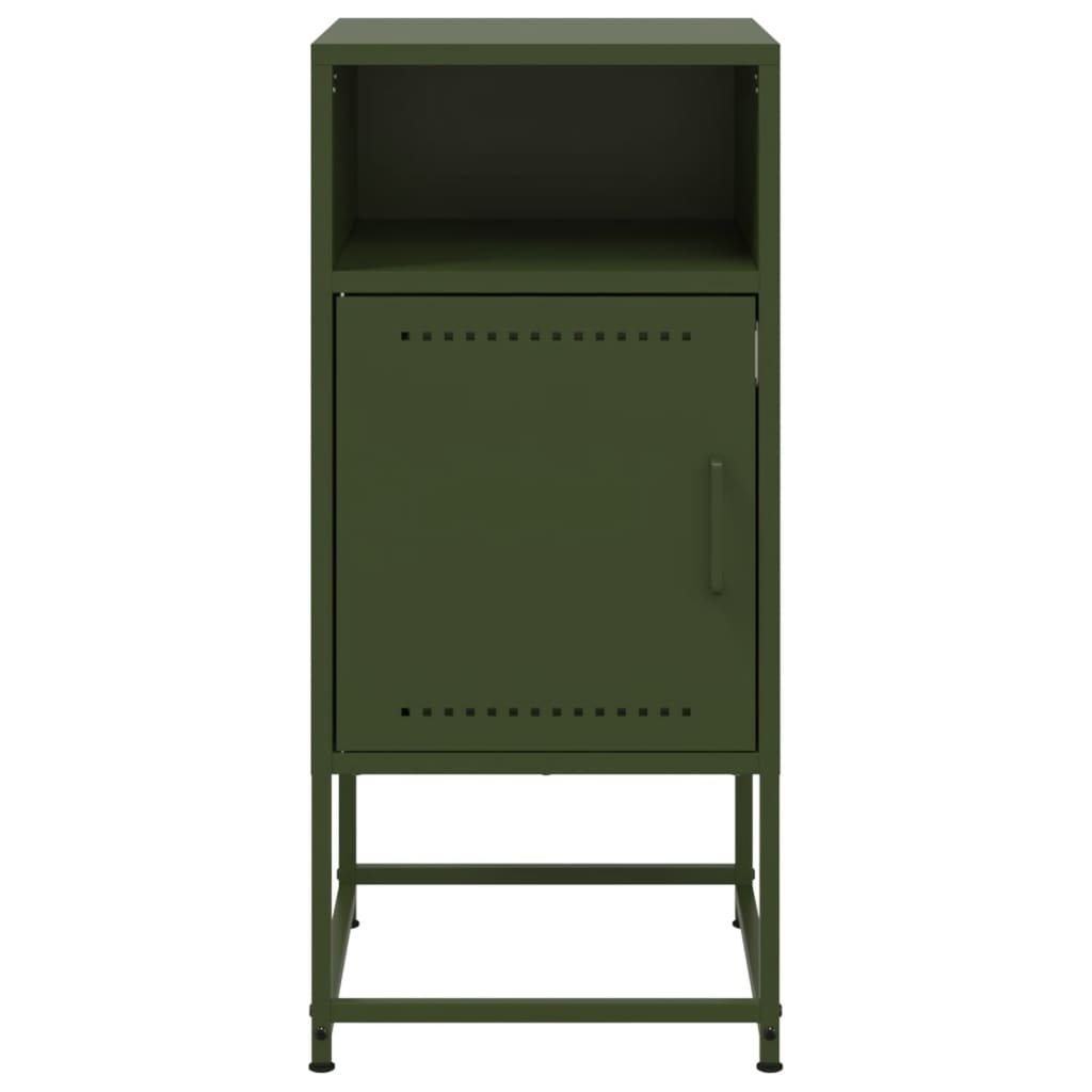 vidaXL Bedside Cabinets 2 pcs Olive Green 36x39x78 cm Steel