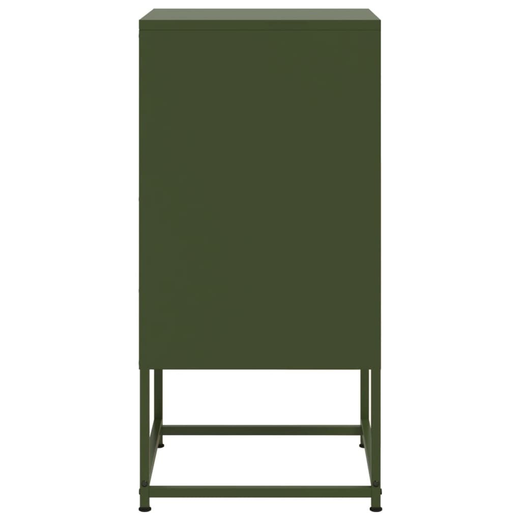 vidaXL Bedside Cabinets 2 pcs Olive Green 36x39x78 cm Steel