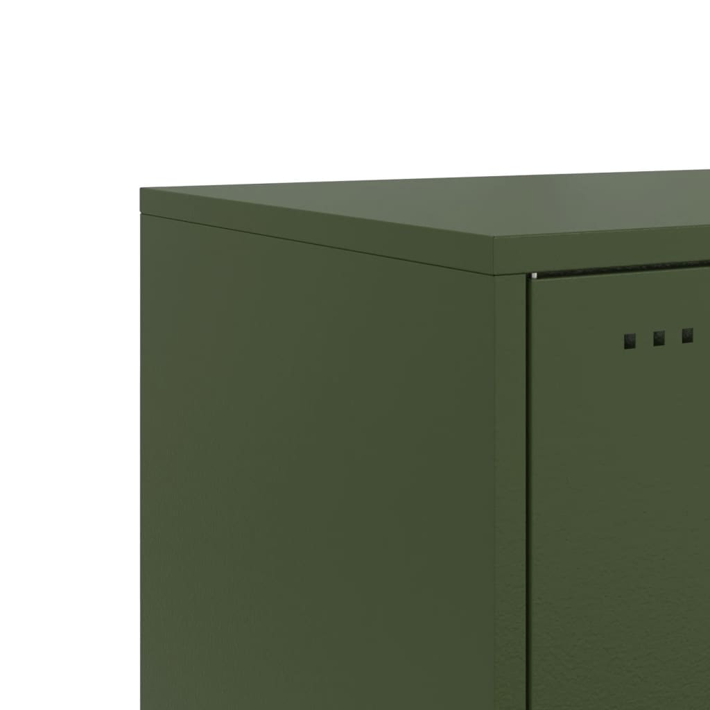 vidaXL Bedside Cabinets 2 pcs Olive Green 36x39x78 cm Steel