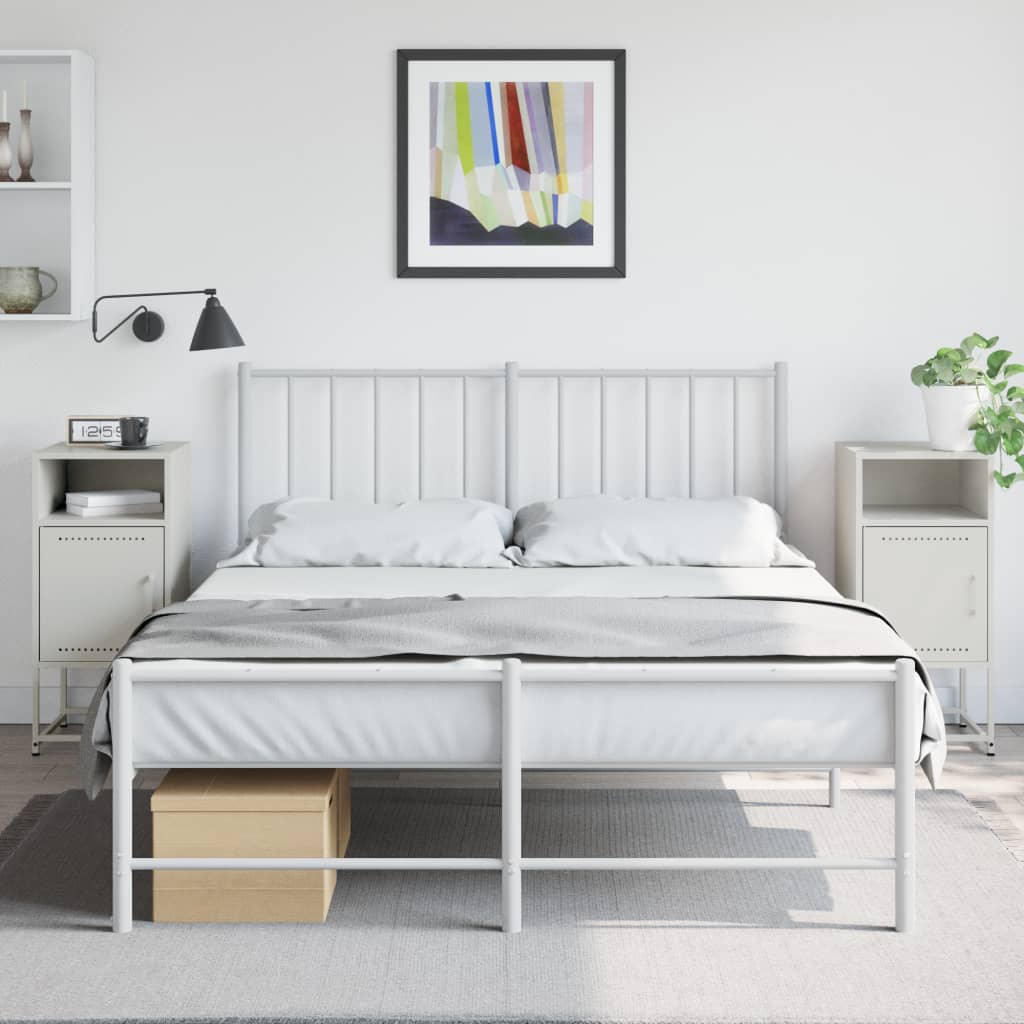 vidaXL Bedside Cabinets 2 pcs White 36x39x78 cm Steel