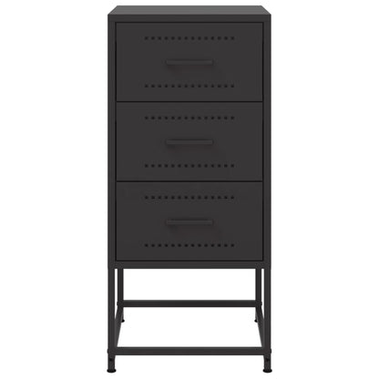 vidaXL Bedside Cabinet Black 36x39x78 cm Steel