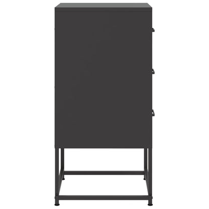 vidaXL Bedside Cabinet Black 36x39x78 cm Steel