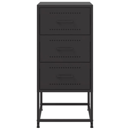 vidaXL Bedside Cabinets 2 pcs Black 36x39x78 cm Steel