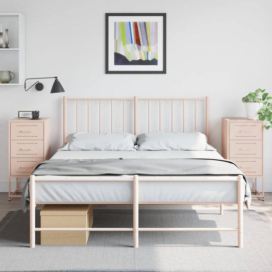 vidaXL Bedside Cabinets 2 pcs Pink 36x39x78 cm Steel