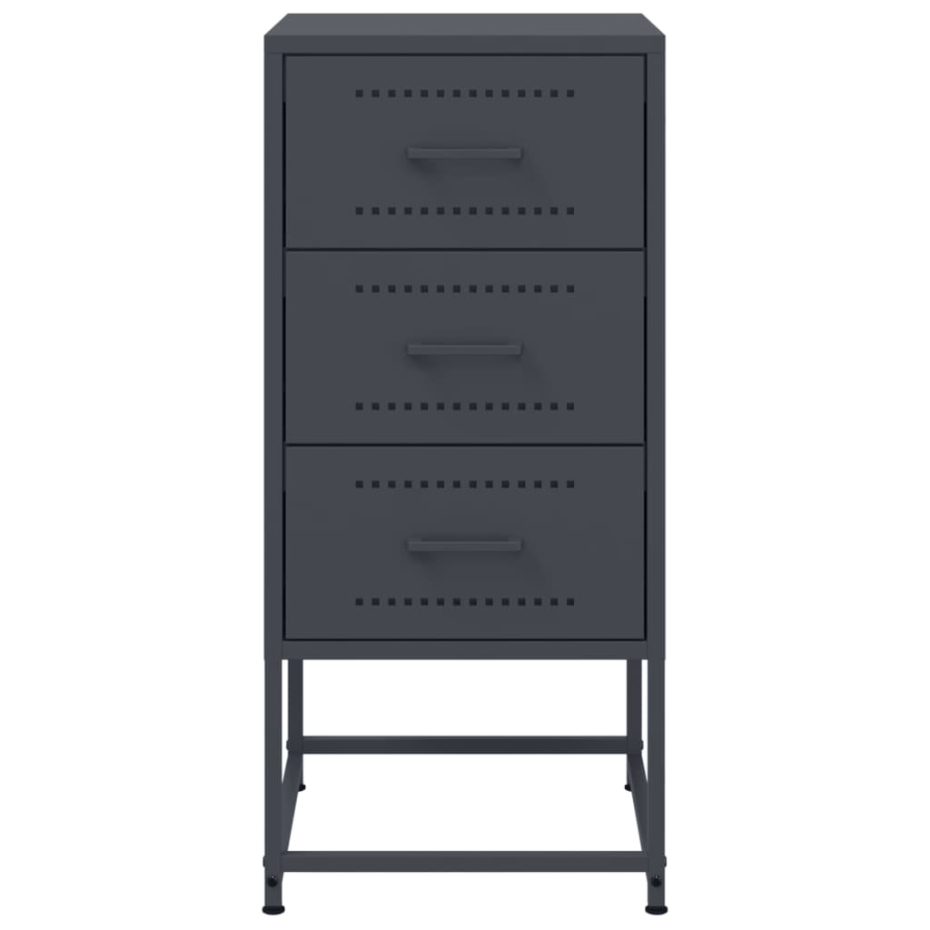 vidaXL Bedside Cabinet Anthracite 36x39x78 cm Steel