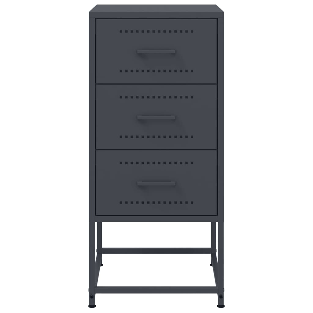 vidaXL Bedside Cabinets 2 pcs Anthracite 36x39x78 cm Steel