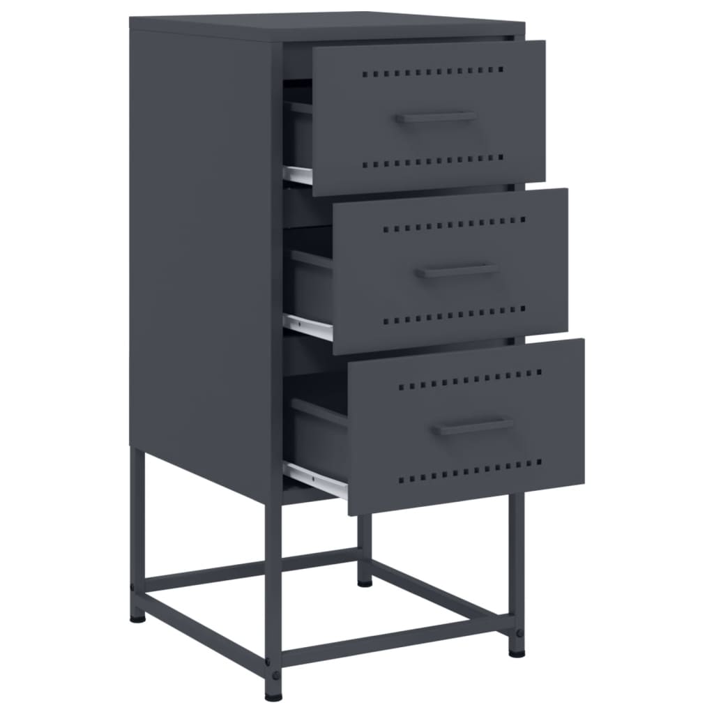 vidaXL Bedside Cabinets 2 pcs Anthracite 36x39x78 cm Steel