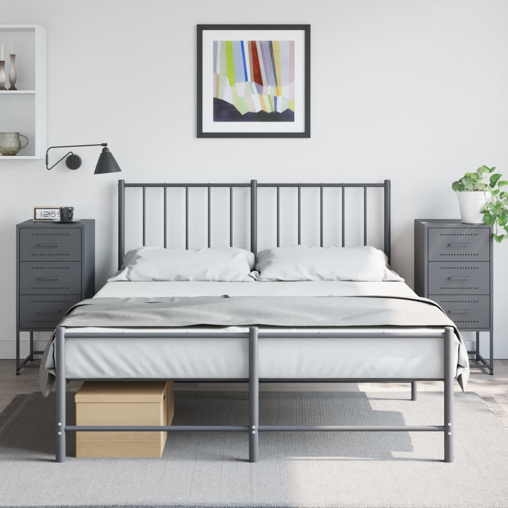 vidaXL Bedside Cabinets 2 pcs Anthracite 36x39x78 cm Steel