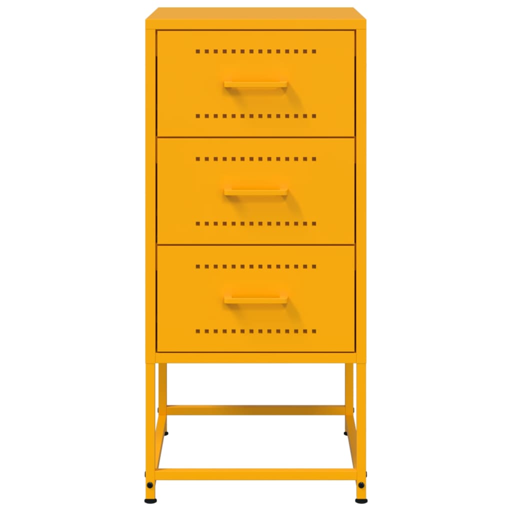 vidaXL Bedside Cabinet Mustard Yellow 36x39x78 cm Steel