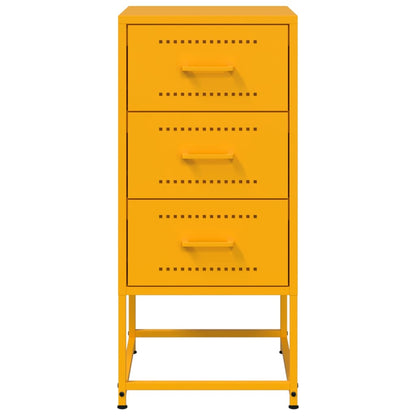 vidaXL Bedside Cabinet Mustard Yellow 36x39x78 cm Steel