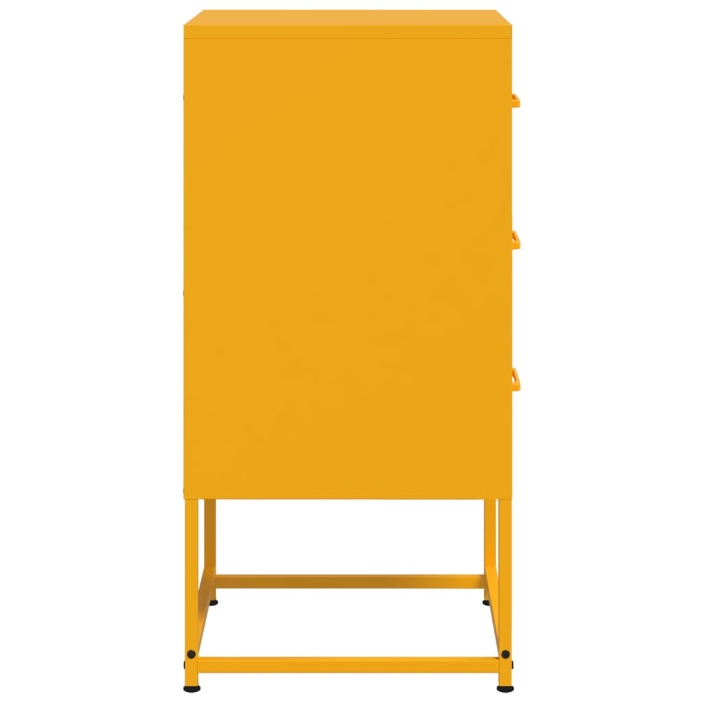 vidaXL Bedside Cabinet Mustard Yellow 36x39x78 cm Steel