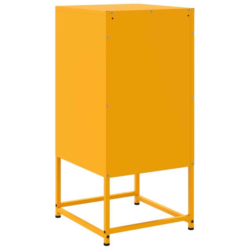 vidaXL Bedside Cabinet Mustard Yellow 36x39x78 cm Steel