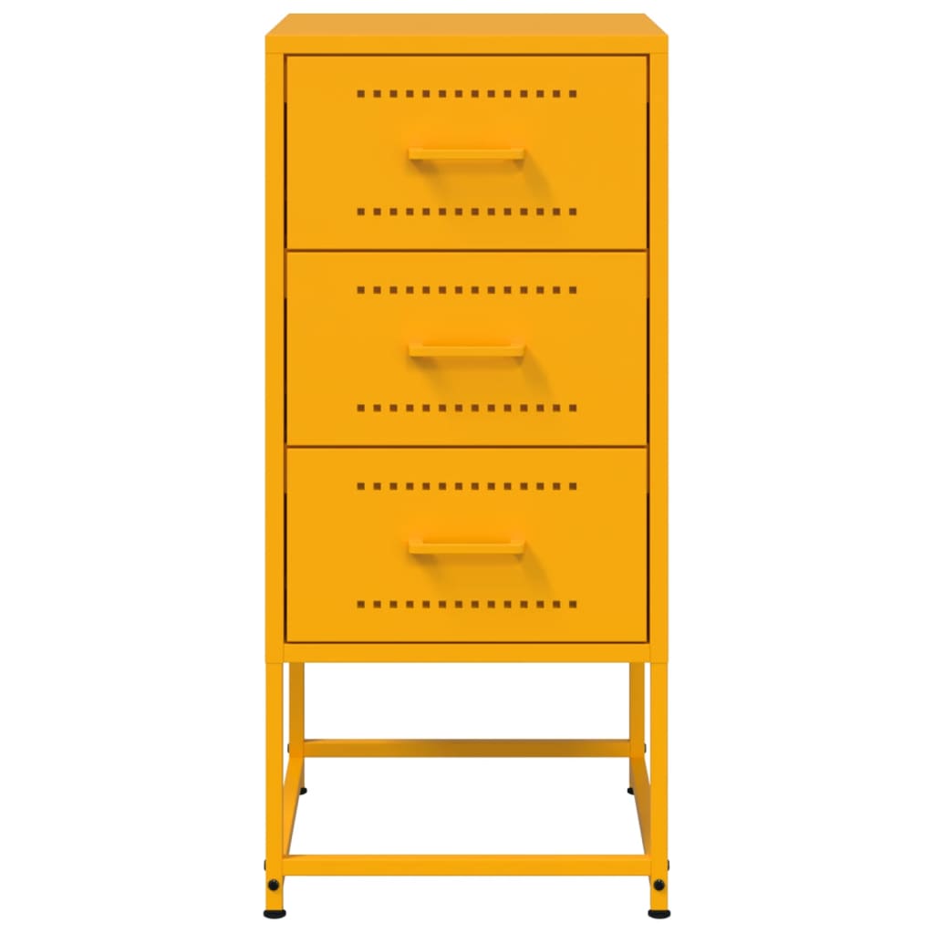 vidaXL Bedside Cabinets 2 pcs Mustard Yellow 36x39x78 cm Steel