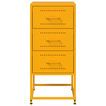 vidaXL Bedside Cabinets 2 pcs Mustard Yellow 36x39x78 cm Steel