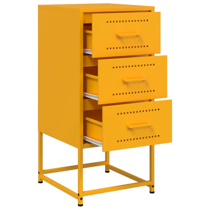 vidaXL Bedside Cabinets 2 pcs Mustard Yellow 36x39x78 cm Steel