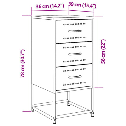 vidaXL Bedside Cabinets 2 pcs Mustard Yellow 36x39x78 cm Steel