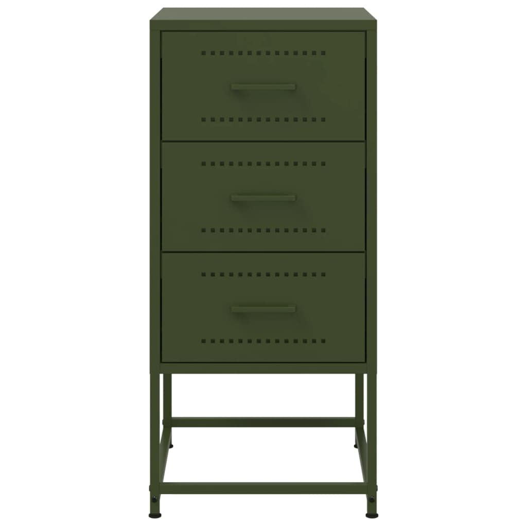 vidaXL Bedside Cabinets 2 pcs Olive Green 36x39x78 cm Steel