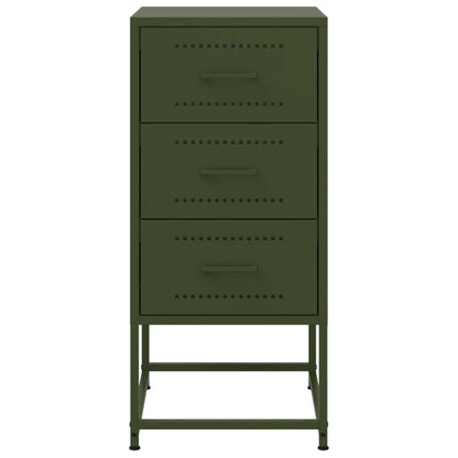 vidaXL Bedside Cabinets 2 pcs Olive Green 36x39x78 cm Steel