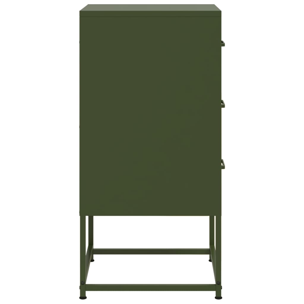 vidaXL Bedside Cabinets 2 pcs Olive Green 36x39x78 cm Steel