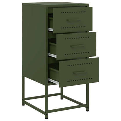 vidaXL Bedside Cabinets 2 pcs Olive Green 36x39x78 cm Steel