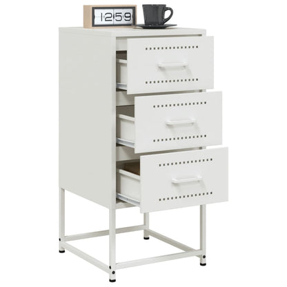 vidaXL Bedside Cabinet White 36x39x78 cm Steel