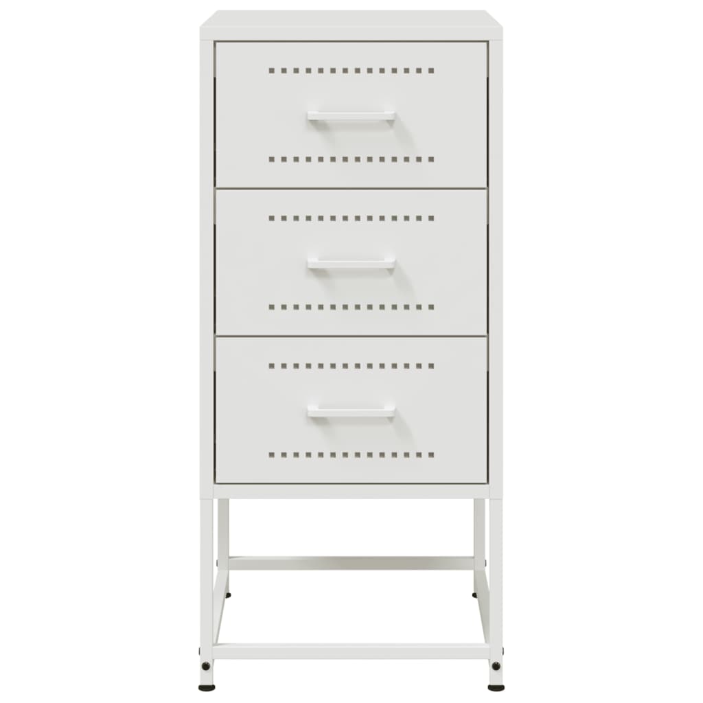 vidaXL Bedside Cabinet White 36x39x78 cm Steel