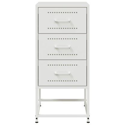 vidaXL Bedside Cabinet White 36x39x78 cm Steel