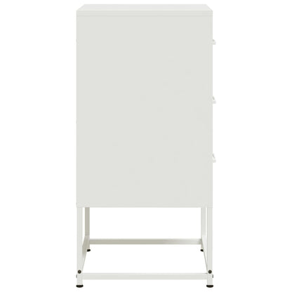 vidaXL Bedside Cabinet White 36x39x78 cm Steel