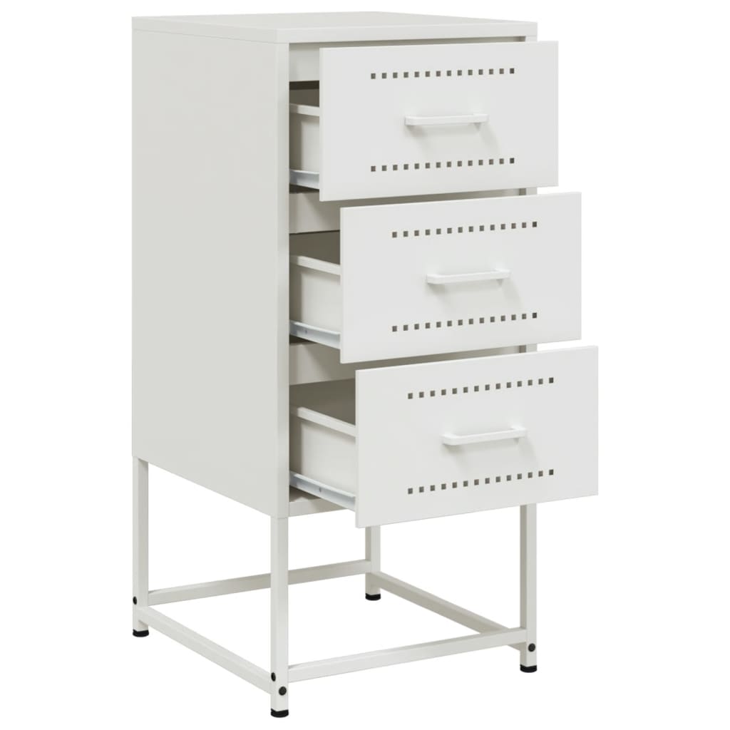 vidaXL Bedside Cabinet White 36x39x78 cm Steel